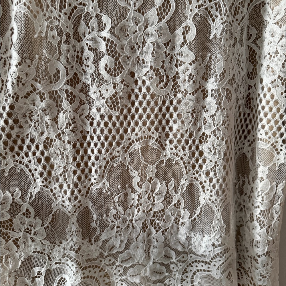 NWT W Too by Watters Locket Uma Wedding Dress in Ivory/Nude Size 14 Lace Train - Picture 7 of 16